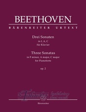 Three Sonatas for Piano F minor, A major, C major op. 2