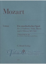 Musical Joke K. 522 for 2 Violins, Viola, Basso and 2 Horns in F