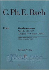 Gamba Sonatas Wq 88, 136, 137, Edition for Gamba (Viola)