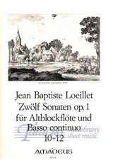 Zwölf Sonaten op. 1 für Altblockflöte und Basso continuo (10-12)