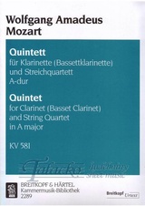 Quintet for Clarinet (Basset Clarinet) and  String Quartet in A major KV 581