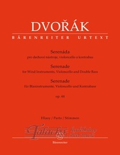 Serenáda op. 44 pro dechové nástroje, violoncello a kontrabas (party)