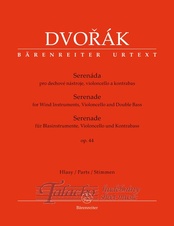 Serenáda op. 44 pro dechové nástroje, violoncello a kontrabas (party)