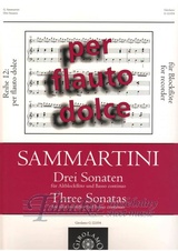 Three Sonatas for alto recorder and basso continuo