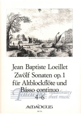 Zwölf Sonaten op. 1 für Altblockflöte und Basso continuo (4-6)