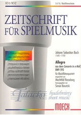 Allegro aus dem Concerto a-Moll BWV 593 für 4 Blockflöten (SATB)