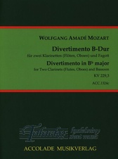 Divertimento in B Major for Two Clarinets (Flutes, Oboes) and Bassoon