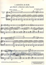 Sonata B-Dur for CLarinet and Piano