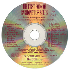 First Book of Baritone/Bass Solos CD Piano Accompaniments