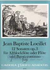 Zwölf Sonaten op. 3 für Altblockflöte und Basso continuo (7-9)