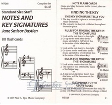 Bastien Notes And Key Signature Flashcards