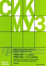 Trio No. 1 for violin, violoncello and piano op. 8