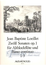 Zwölf Sonaten op. 1 für Altblockflöte und Basso continuo (1-3)