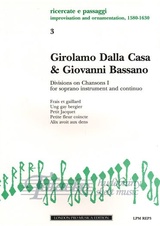 Divisions on Chansons I for soprano instrument and continuo