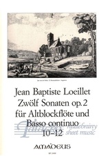 Zwölf Sonaten op. 2 für Altblockflöte und Basso continuo (10-12)