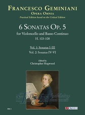 6 Sonatas Op. 5 (H. 103-108) for Violoncello and Basso Continuo