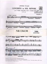 Concerto for 2 violins in G minor RV 578 (party)