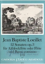 Zwölf Sonaten op. 3 für Altblockflöte und Basso continuo (1-3)